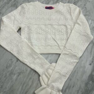 Edikted White Cropped Sweater